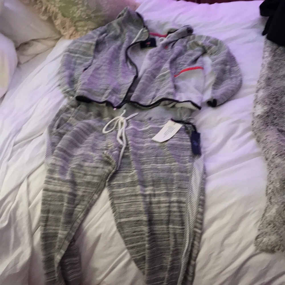 U.S Polo sweat suit in grey and white